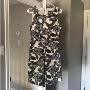 J Crew Floral Dress with cutout back and front pleat